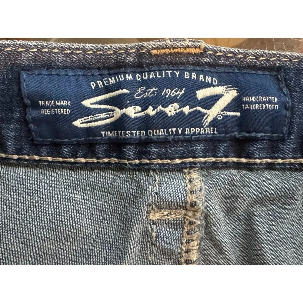 Seven7 Straight Jeans 36x34 Dark Wash Heavy Stitch‎ Western Denim